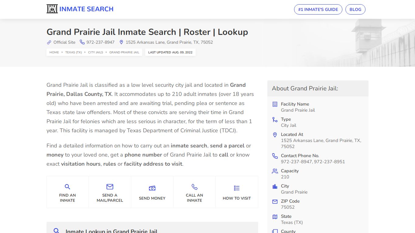 Grand Prairie Jail Inmate Search | Roster | Lookup