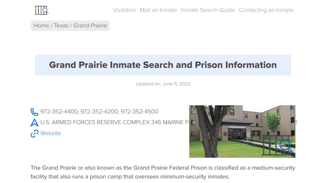 Grand Prairie Inmate Search, Visitation, Phone no ...