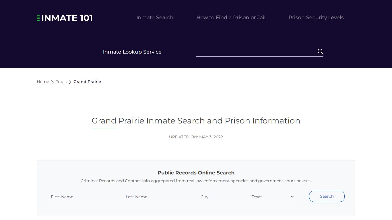 Grand Prairie Inmate Search | Lookup | Roster